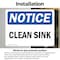 Signmission Clean Sink, 14 in W x Rectangle, Vinyl Decal OS-2PACK-NS-D-1014-L-10627 - alternate 4